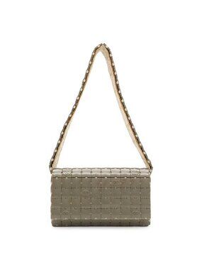 Chanel Puzzle CC Logo Shoulder Bag Plastic Canvas Gray